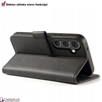Dirbtinos odos dėklas su 4 skyreliais - juodas (Samsung S24)